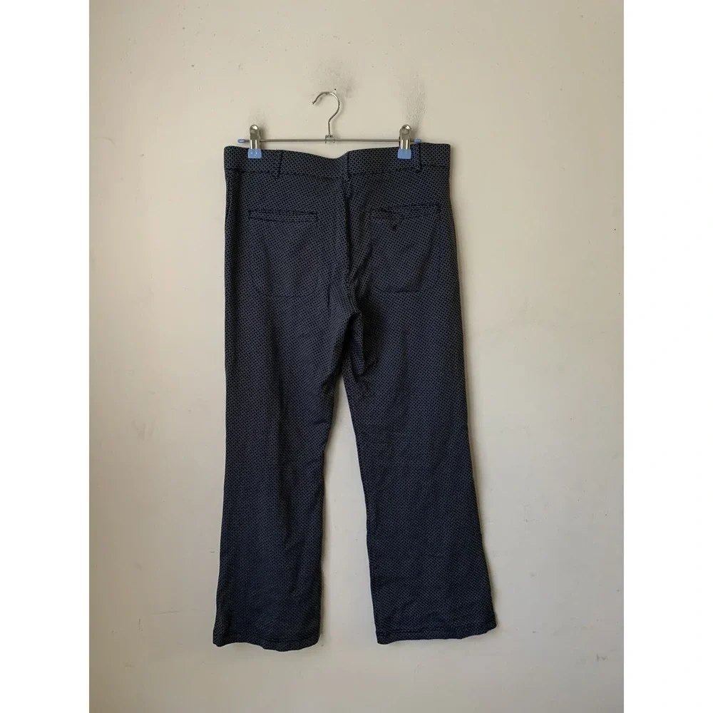 Betabrand Womens Pants Large Petite Blue‎ Pull On Straight Leg Stretch Geometric